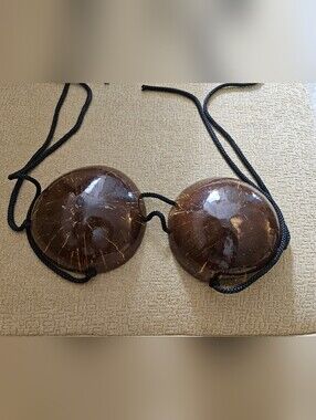 Handcrafted Coconut Shell Bra Top - Brown